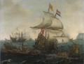 Vroom Hendrick Cornelisz Barcos holandeses embistieron galeras españolas frente a la costa flamenca en la batalla naval de 1602